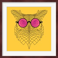 Owl in Pink Glasses Fine Art Print