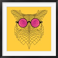 Owl in Pink Glasses Fine Art Print