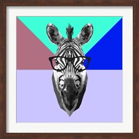 Party Zebra in Glasses Fine Art Print