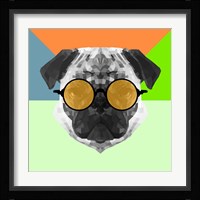 Party Pug in Yellow Glasses Fine Art Print