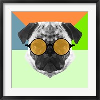 Party Pug in Yellow Glasses Fine Art Print