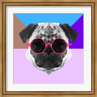 Party Pug in Pink Glasses Fine Art Print