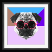 Party Pug in Pink Glasses Fine Art Print