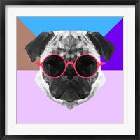 Party Pug in Pink Glasses Fine Art Print