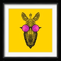 Zebra in Pink Glasses Fine Art Print