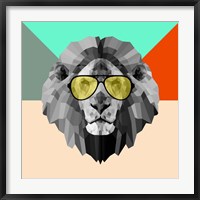 Party Lion in Glasses Fine Art Print
