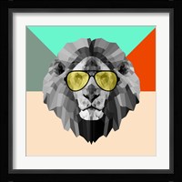 Party Lion in Glasses Fine Art Print