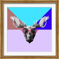Party Moose in Glasses Fine Art Print