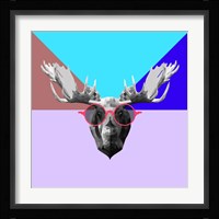 Party Moose in Glasses Fine Art Print
