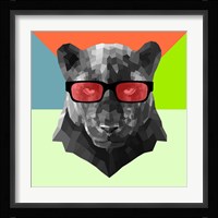 Party Panther in Red Glasses Fine Art Print