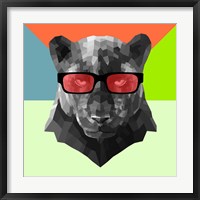 Party Panther in Red Glasses Fine Art Print