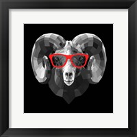 Ram in Red Glasses Fine Art Print