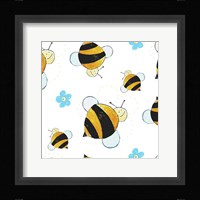 Bees and Blue Flowers Fine Art Print