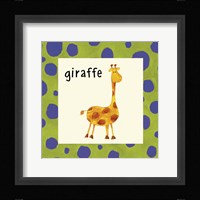 Giraffe with Border Framed Print
