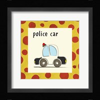 Police Car with Border Framed Print