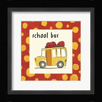 School Bus with Border Framed Print