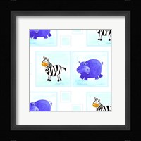 Zebras and Hippos Fine Art Print