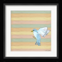 Flying Blue Bird Framed Print