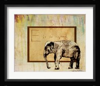 E is For Elephant Framed Print