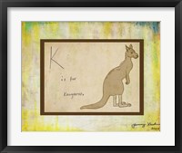 K is For Kangaroo Framed Print