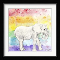 Rainbow Elephant Framed Print