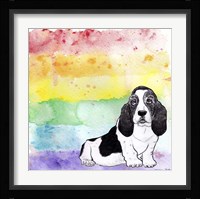 Rainbow Basset Hound Fine Art Print