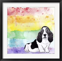 Rainbow Basset Hound Fine Art Print