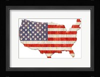 American Flag Continent Cut Out Fine Art Print