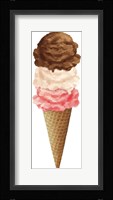 Ice Cream Cone 3 Scoops Fine Art Print