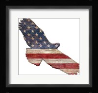 American Flag Eagle Cut Out Flat Fine Art Print