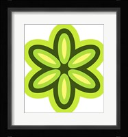 Mod Flowers Cut out Green Fine Art Print