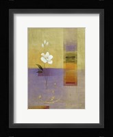 White Flower on Lilac and Yellow 1 Fine Art Print