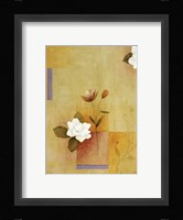 White Flower on Lilac and Yellow 4 Fine Art Print