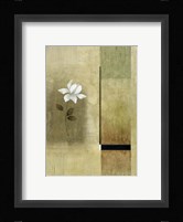 White Flowers on Taupe 2 Fine Art Print
