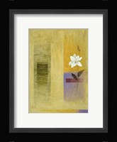 White Flower on Lilac and Yellow 2 Fine Art Print