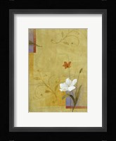 White Flower on Lilac and Yellow 3 Fine Art Print