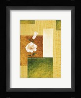 White Flower on Green and Yellow 1 Fine Art Print