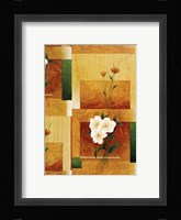 White Flower on Green and Yellow 2 Fine Art Print