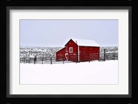 Red Barn In Winter Fine Art Print