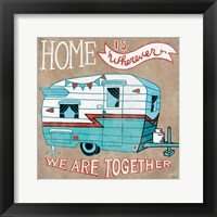Adventure Love Camper Taupe Framed Print