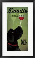 Doodle Wine II Black Dog Framed Print