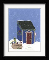 Blue Outhouse Framed Print