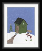 Dark Green Outhouse Framed Print