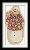 Patchwork Snowman Fine Art Print