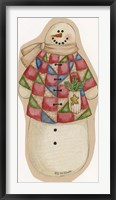 Patchwork Snowman Fine Art Print