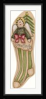 Greetings Stocking Framed Print