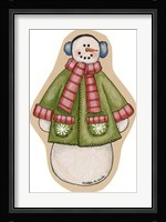 Green Jacket Snowman Fine Art Print