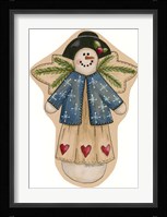 Blue Snowflake Jacket Snowwoman 2 Fine Art Print