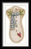 Blue Scarf Snowman Fine Art Print