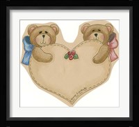 Twin Bears With Heart Framed Print